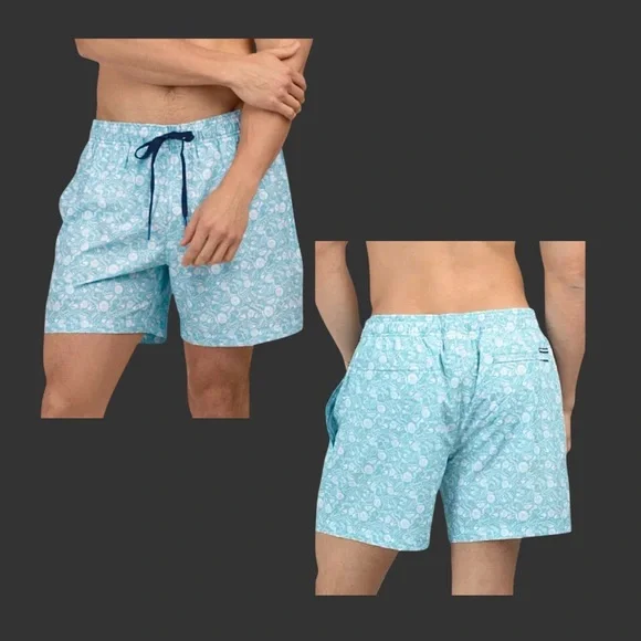 Southern Tide Men’s Marine Blue Caps Off Stretch Water Repell Swim Trunks Sz XXL